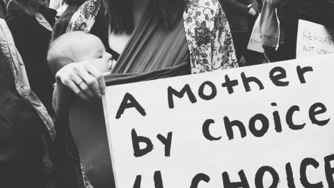 Moms storm Womens March with breasts, pumps and kids in tow